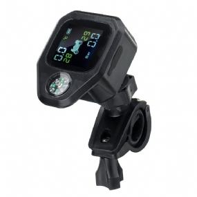 Motocykel Compass Tpms Lcd Displej Vodotesný Systém Monitorovania Tlaku V Pneumatikách Smer 2ks Senzor Monitorovanie Alarmu V