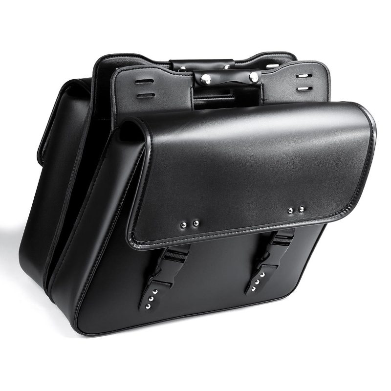 Motocykel Saddlebags Tool Luggage Saddle Bag Black Pu Leather Universal