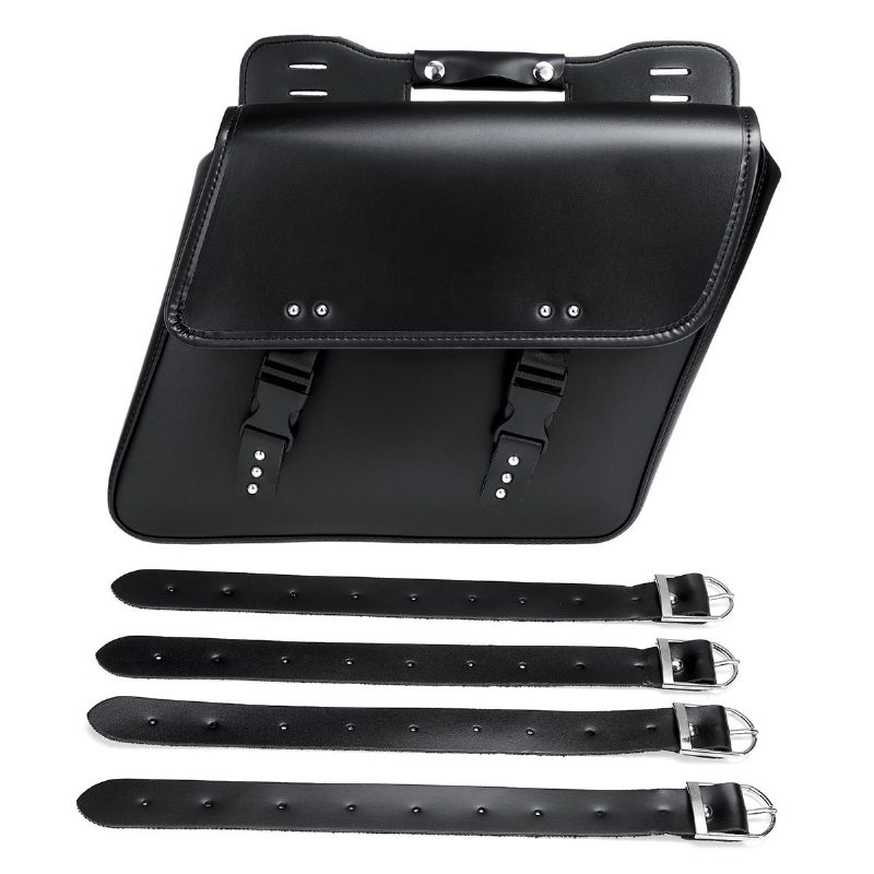 Motocykel Saddlebags Tool Luggage Saddle Bag Black Pu Leather Universal