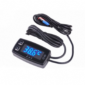 Motocyklový Merač Led Digitálny Teplomer Voltmeter Teploty Pre Pit Bike Atv Prívesná Kosačka Na Trávu Loď Marine