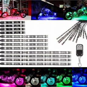 Multicolor Glow Neon Wireless Remote Motocykel 5050led Blikajúce Svetlo S 12 Prúžkami