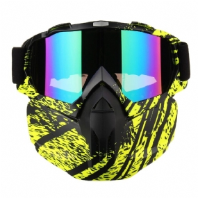 Odnímateľná Celotvárová Maska Okuliare Motocykel Motocross Lyže Jazda Cyklistický Chránič Vonkajšie