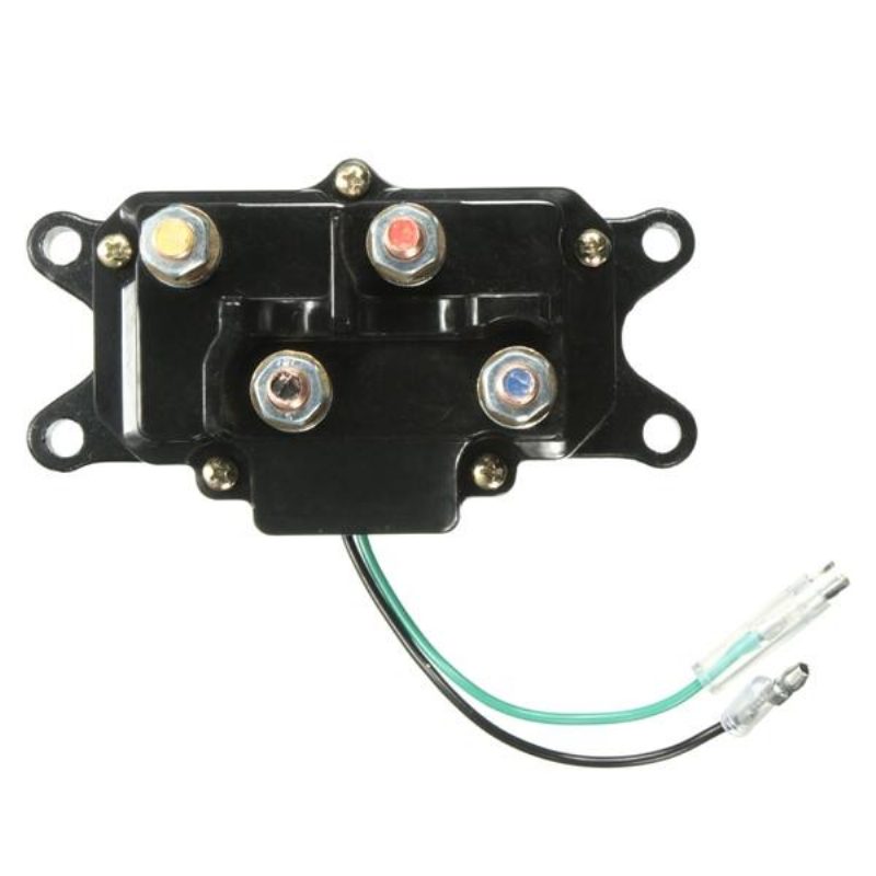 Univerzálny 12v Solenoidový Reléový Stýkač Navijak Kolískový Spínač Pre Atv Utv Čierny