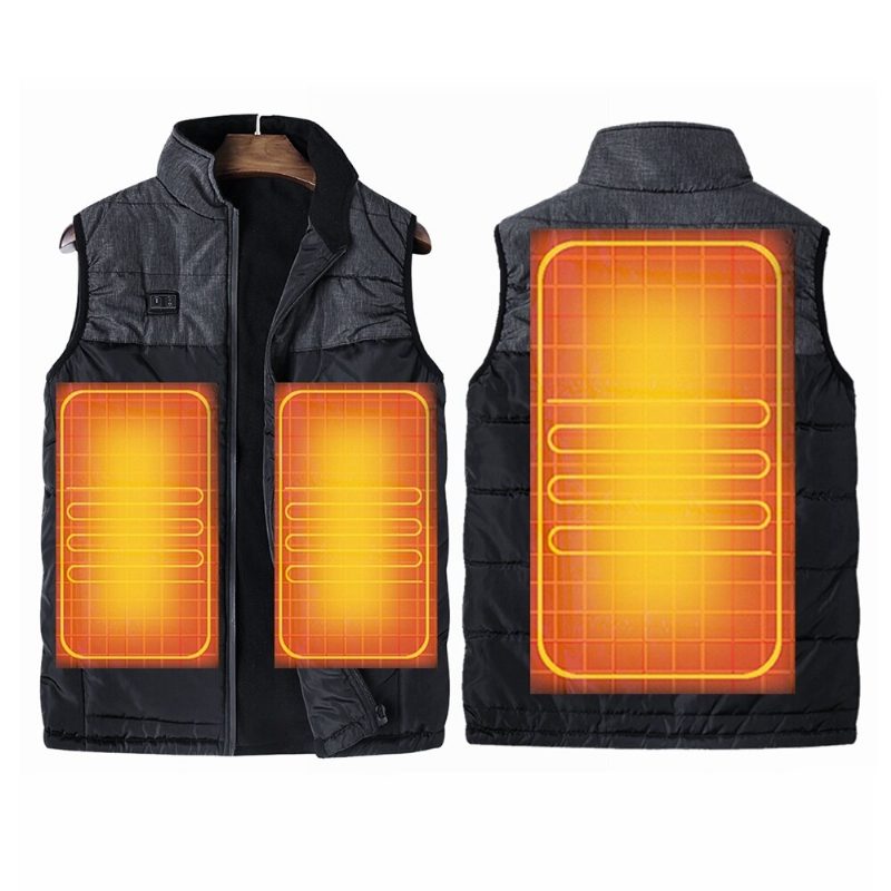 Vyhrievaná Vonkajšia Bunda S Elektrickou Vestou Dual Control Usb Warm Up Vyhrievacia Podložka Winter Body Warmer