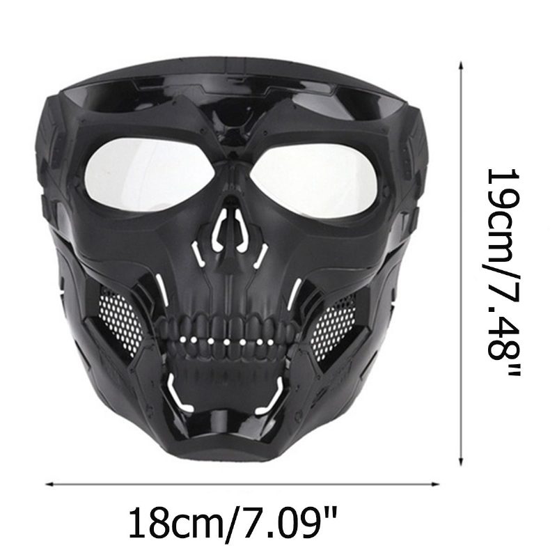 Wosport Skull Airsoft Paintballová Maska Celotvárová Taktická Na Halloween