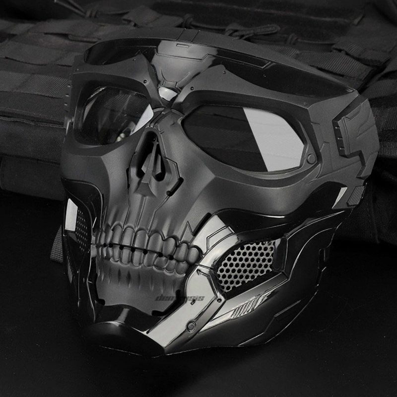 Wosport Skull Airsoft Paintballová Maska Celotvárová Taktická Na Halloween