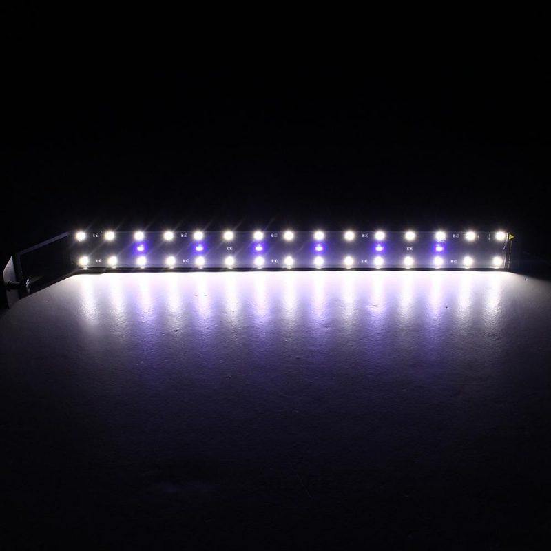 14w 53cm Modro-biela Led Nastaviteľná Lampa Do Akvária Pre Akváriové Ryby Super Tenké Pripínacie Svetlo