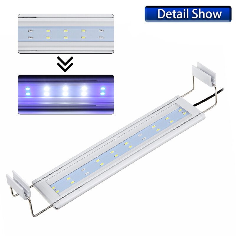 3/5/7/9w Svetlo Do Akvária 220 V Led Energeticky Úsporný Spínač Modrého A Bieleho Svetla