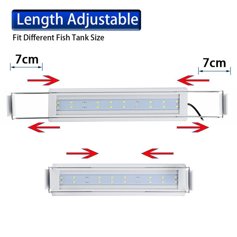 3/5/7/9w Svetlo Do Akvária 220 V Led Energeticky Úsporný Spínač Modrého A Bieleho Svetla