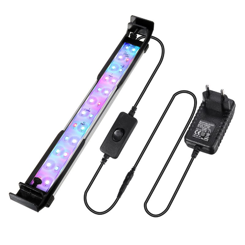 32cm 24led Rgb Svetlo Akváriového Akvária S 2 Režimami Lampa Na Trávu S Dvojitým Odtokom Vody