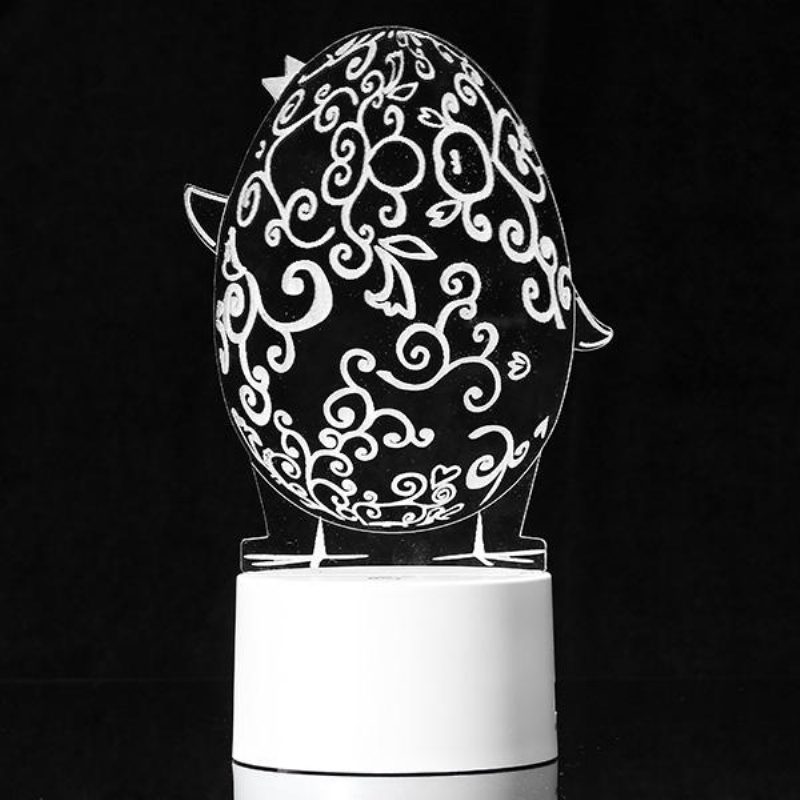 3d Illusion Easter Egg Králik Led Nočné Svetlo Usb Farebná Stolová Lampa Na Stôl Holiday Decor Dc5v