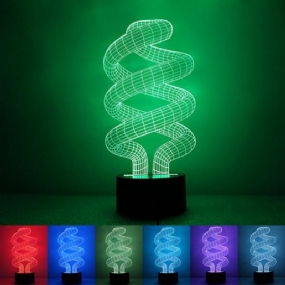 3d Led Stolové Svetlo Tornado Illusion Usb 7 Nočná Lampa Meniaca Farbu