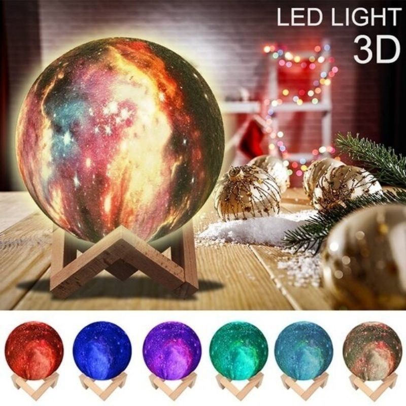 3d Magická Lunárna Mesačná Lampa Usb Led Nočné Svetlo Dotykový Senzor Galaxy Sky Moonlight