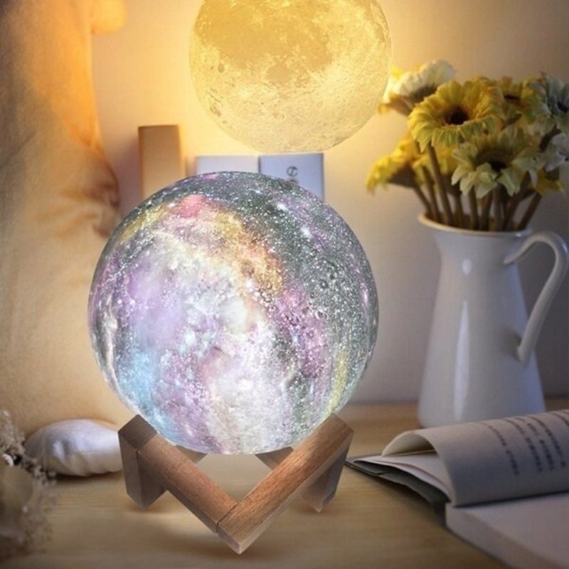 3d Magická Lunárna Mesačná Lampa Usb Led Nočné Svetlo Dotykový Senzor Galaxy Sky Moonlight