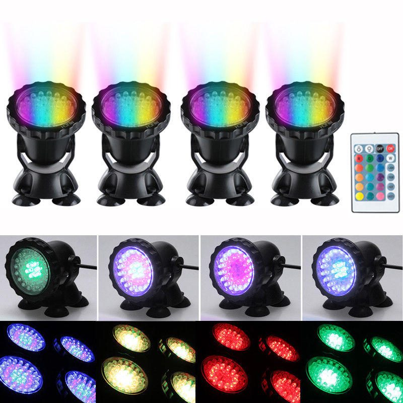 4ks Led Rgb Ponorné Jazierkové Bodové Svetlo Podvodné Bazénové Lampy Ac100-240v