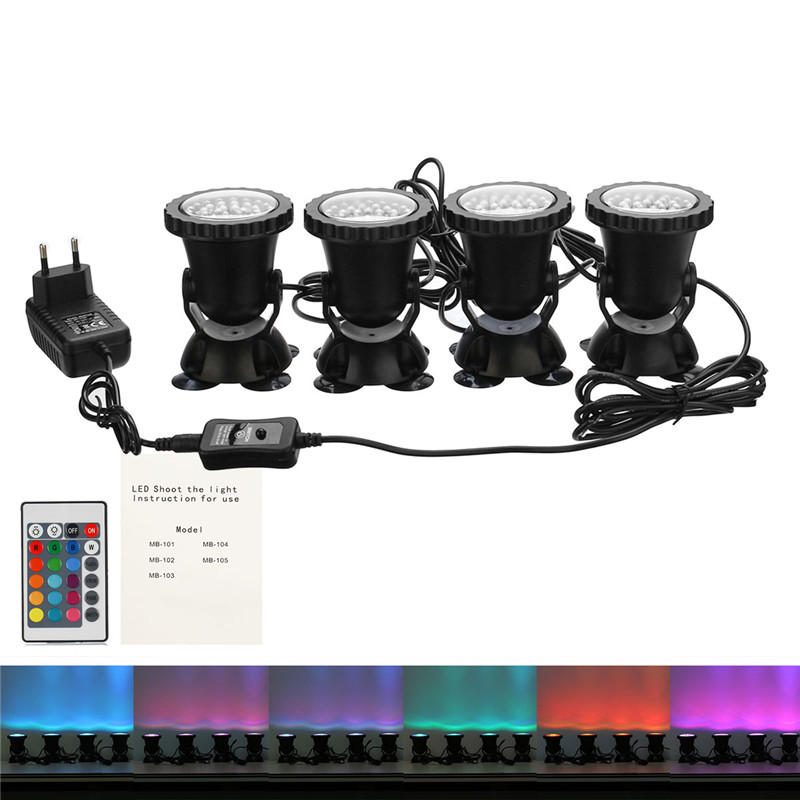 4ks Led Rgb Ponorné Jazierkové Bodové Svetlo Podvodné Bazénové Lampy Ac100-240v