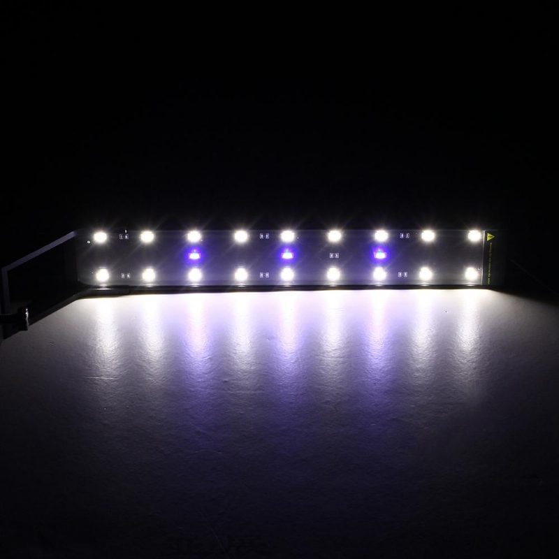 8w 33cm Modro-biela Led Nastaviteľná Lampa Na Akváriové Ryby Super Tenké Pripínacie Svetlo