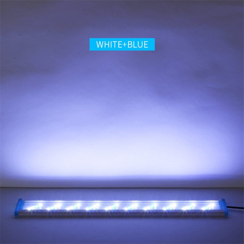 Akvárium Led Osvetlenie 18-48 cm S Výsuvnými Držiakmi Biele A Modré Led Diódy Vhodné Pre