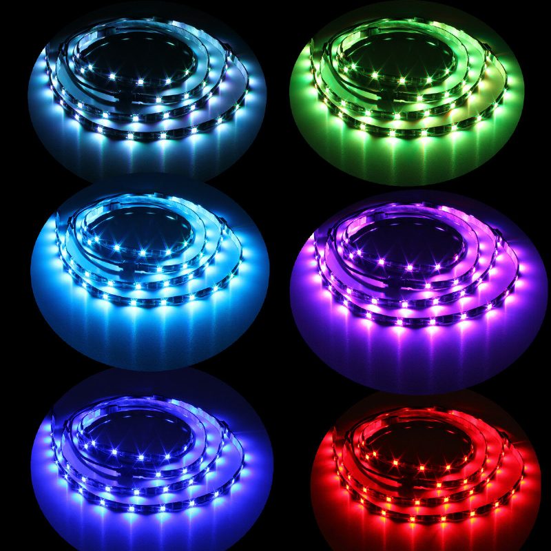 Dc12v 4pcs 50cm Vodotesné Led Pásové Svetlo Rgb Vonkajšia Lampa + Diaľkové Ovládanie S 24 Kľúčmi + Napájací Adaptér