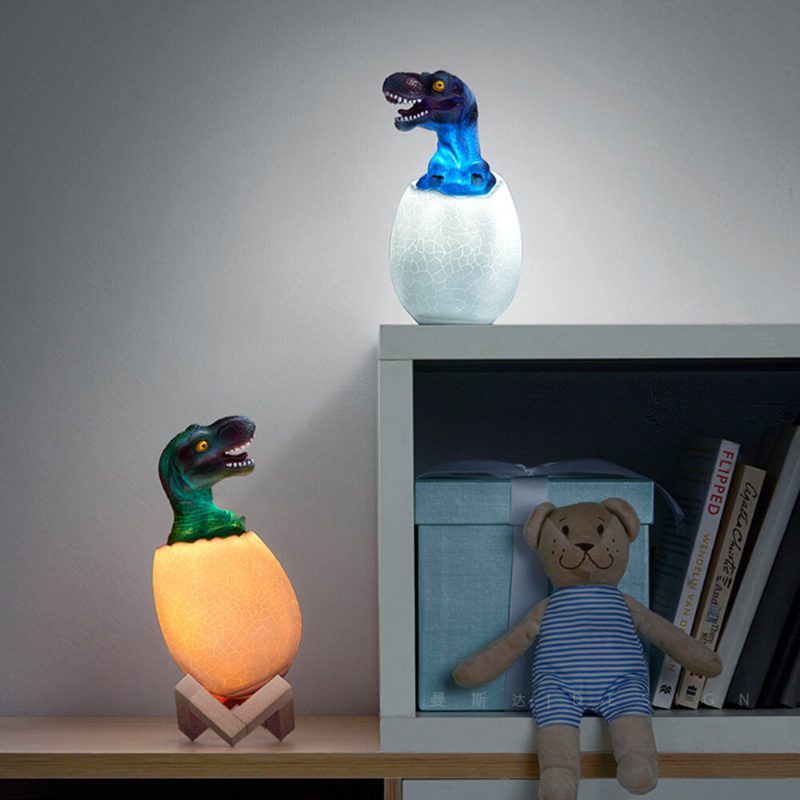 Dinosauria Lampa 3d Tlač Nočné Svetlo Nabíjateľné 3 Farby/16 Farieb Indukčné Stolové Lampy Dekorácia Darček Pre Deti Diaľkové Led