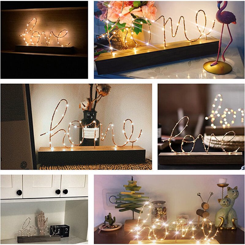 Drevené Mini Led Nočné Svetlo Home Love Stolná Listová Lampa Party Dekor