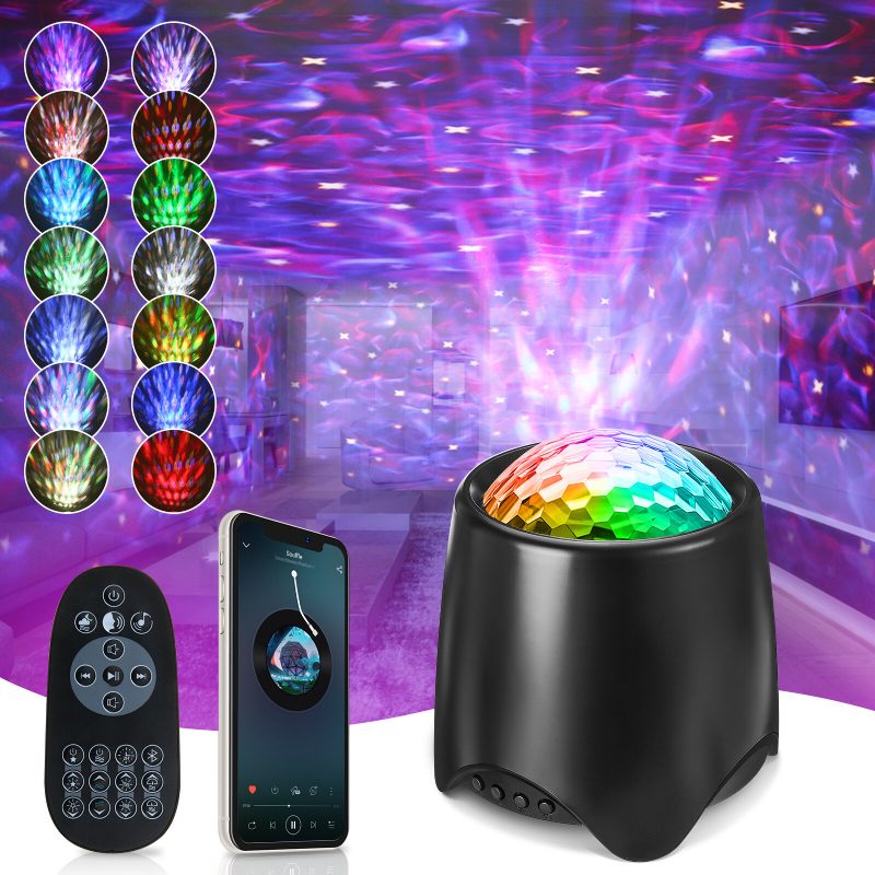 Elfeland Usb Rgb Led Galaxy Projector Light Nočné Svetlo Starry Sky Ocean Music S Diaľkovým Ovládaním