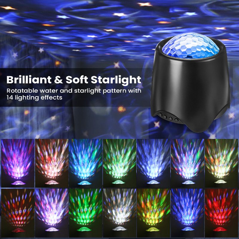 Elfeland Usb Rgb Led Galaxy Projector Light Nočné Svetlo Starry Sky Ocean Music S Diaľkovým Ovládaním