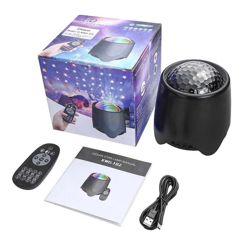 Elfeland Usb Rgb Led Galaxy Projector Light Nočné Svetlo Starry Sky Ocean Music S Diaľkovým Ovládaním