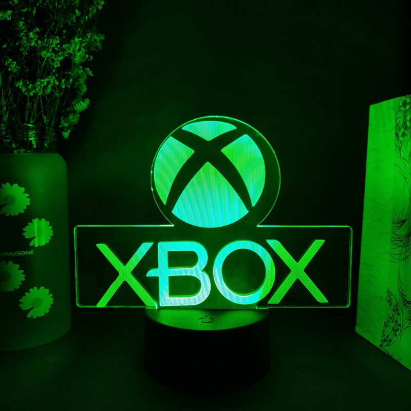 Ikona Hry Xbox 3d Illusion Lamp Herná Miestnosť Nastavenie Pracovnej Plochy Led Senzorové Svetlá Meniace Farbu Podsvietenia Počítača Dekorácia Miestnosti