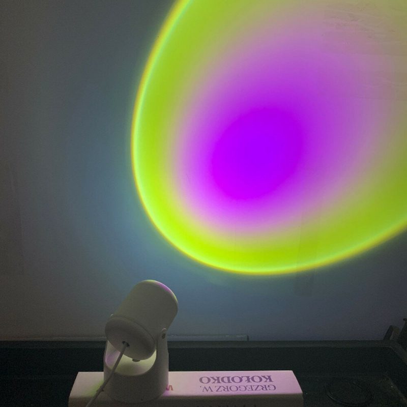 Lampa Projektora Pri Západe Slnka Rainbow Atmosphere Led Nočné Svetlo Pre Domácu Spálňu Kaviareň Dekorácia Na Stenu Usb Stolová