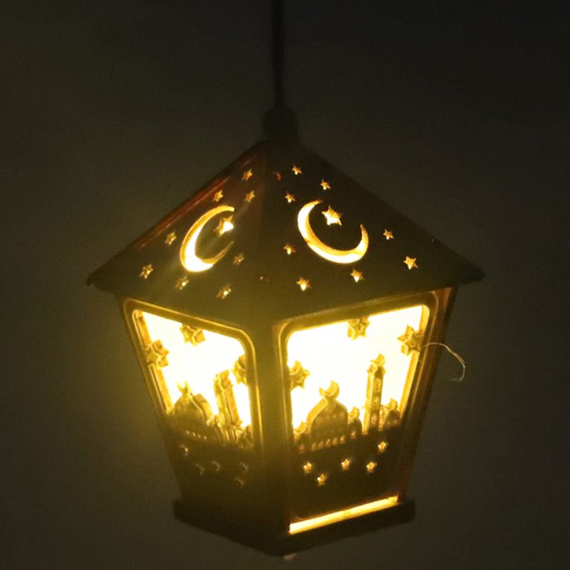 Led Diy House Wooden Lamp Festival Dekoratívne Nočné Svetlo Eid Mubarak Ramadán