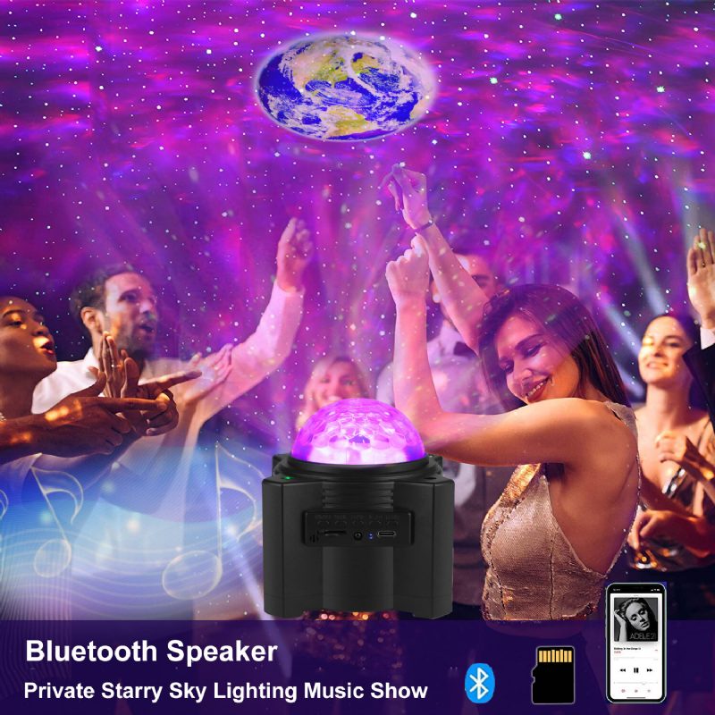 Led Galaxy Projector Nebula Night Light Náladová Lampa S Diaľkovým Ovládaním S Bluetooth Reproduktorom Pre Deti A Dospelých Dekorácia Spálne/párty/domácej Atmosféry