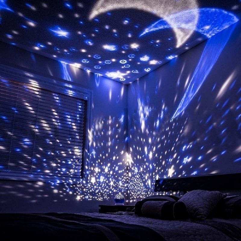 Led Hviezdne Projektorové Svietidlo Nočné Svetlo Bábätko Usb Romantický Rotujúci Mesiac Cosmos Sky Star Projekčná Lampa Pre Deti Detská Spálňa Obývacia Izba