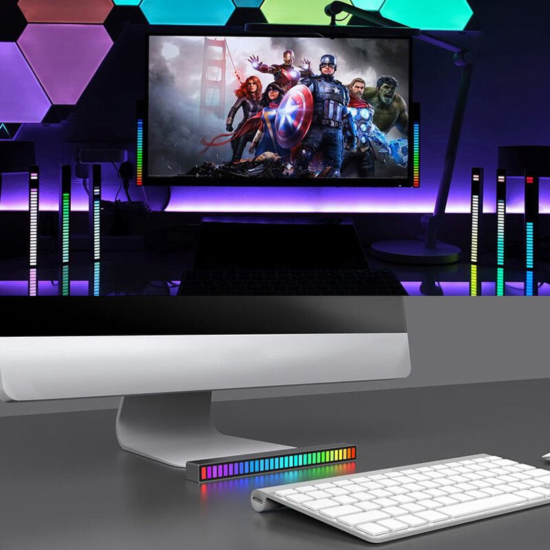 Led Osvetlenie Interiéru Atmosférické Svetlo Rgb Led Pásové S Usb Bezdrôtovým Diaľkovým Ovládaním Hudby S 8 Režimami Pre Domácu Dekoráciu