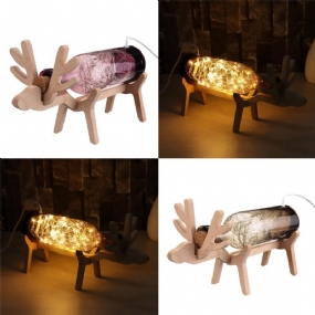 Led Sklenená Víla Elk Deer Light Bottle Jar Nočné Svetlo Stolná Lampa Vianočný Darček Do Domácnosti