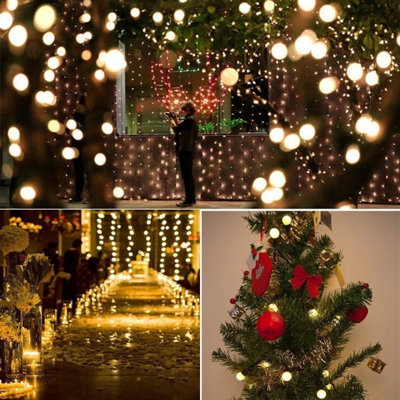 Led Solárne Svetlo String Fairy Lights Garland Vianočné Pre Svadobné Záhradné Dekorácie