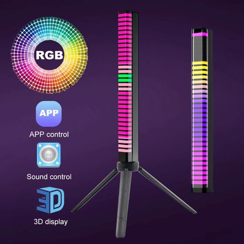 Ovládanie Zvuku 3d Displej Rytmické Svetlo Rgb Okolité Led Nočné Bar App Atmosféra Auta Farebná Lampa