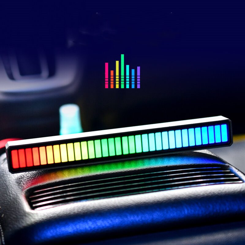 Rgb Usb Energeticky Úsporná Lampa Hlasom Aktivovaný Snímač Rytmu Svetlo Automobil Okolitá Hudba Atmosféra Hry