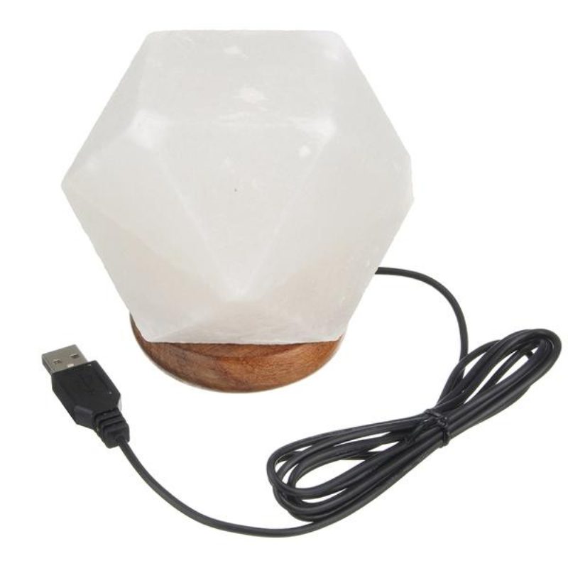 Usb Soľná Lampa Natural Crystal Rock Dekorácia Farebného Nočného Svetla Led