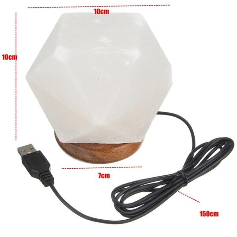 Usb Soľná Lampa Natural Crystal Rock Dekorácia Farebného Nočného Svetla Led