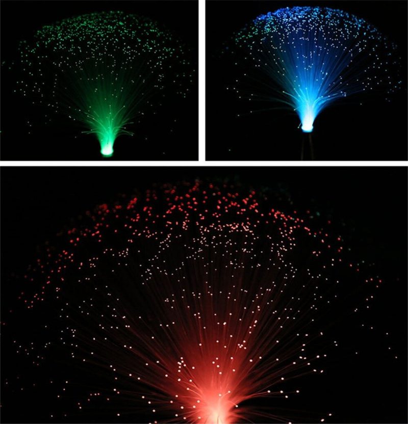 Viacfarebná Led Lampa S Optickými Vláknami Svetlá Dekorácia Interiéru Stredobodom Sviatočnej Svadobnej Lampy Led S Nočným Svetlom