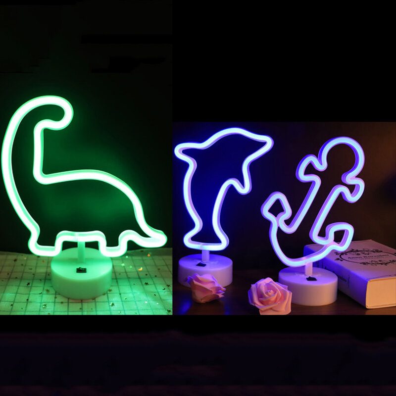 Vylepšite Neónové Nočné Svetlo Králik Vibrato Anchor Veľkoústy Vták Creative Night Light Spot