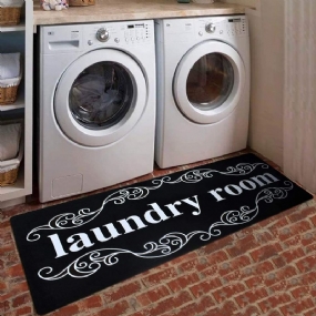 Farmhouse Laundry Rug Runner Koberec Floor Rohož Odolná Podložka Na Umývanie Kobercov Čiernobiela Protišmyková