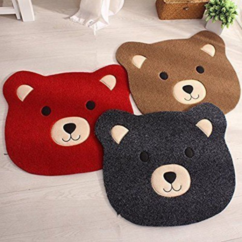 Kolekcia Detských Kreslených Kobercov Cute Bear Bath Mat Tpr Protišmykový Koberec Do Obývačky/spálne1.64 Ft X 1.96 Ft