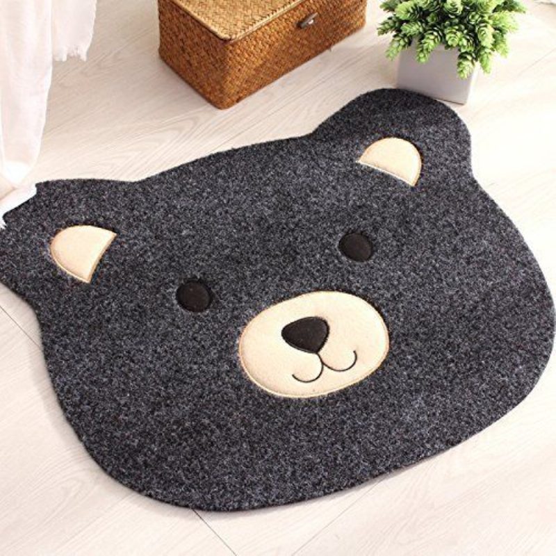 Kolekcia Detských Kreslených Kobercov Cute Bear Bath Mat Tpr Protišmykový Koberec Do Obývačky/spálne1.64 Ft X 1.96 Ft