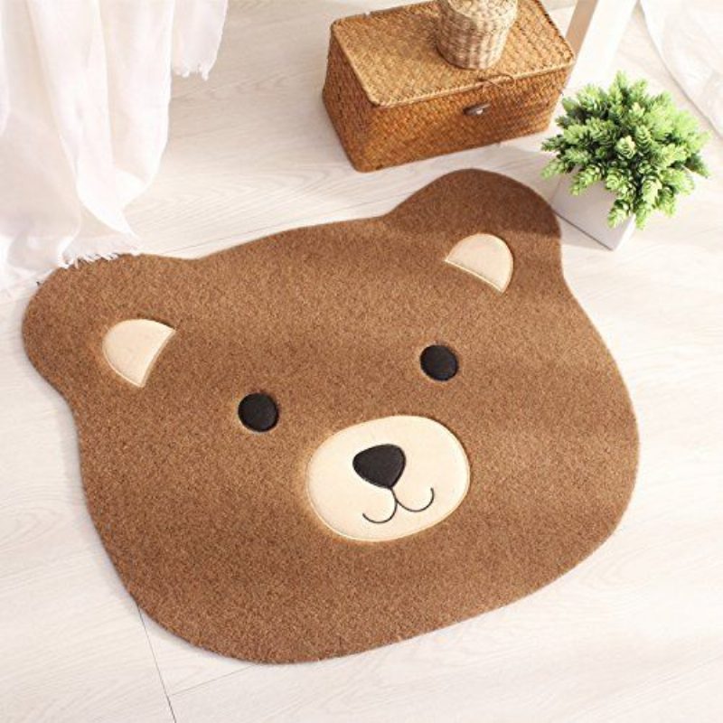 Kolekcia Detských Kreslených Kobercov Cute Bear Bath Mat Tpr Protišmykový Koberec Do Obývačky/spálne1.64 Ft X 1.96 Ft