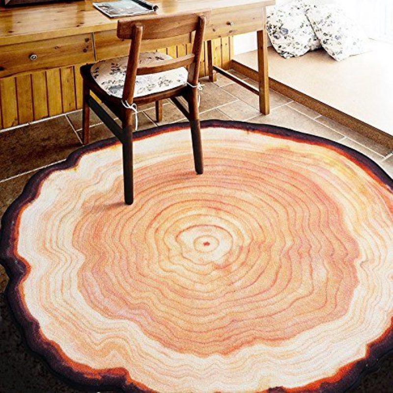 Moderné Okrúhle Domáce Dekorácie Koberce Rural Style Tree Rings Dizajnové Do Spálne K Posteli Veľký Módny Koberec Do Obývačky