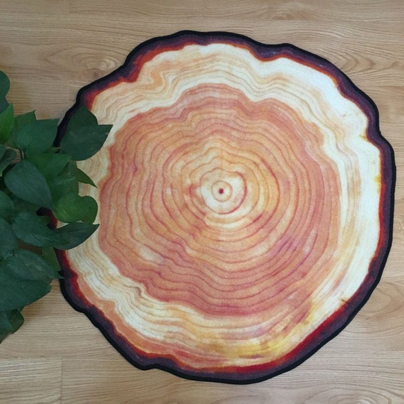 Moderné Okrúhle Domáce Dekorácie Koberce Rural Style Tree Rings Dizajnové Do Spálne K Posteli Veľký Módny Koberec Do Obývačky