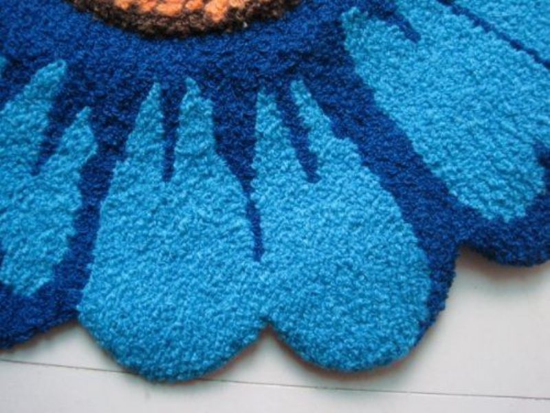 Modrá Daisy Koberec Kvetinová Podložka Ručne Vyrobený Protišmykový Moderný Koberčeky Kuchyne Koberce V Oválnom Tvare
