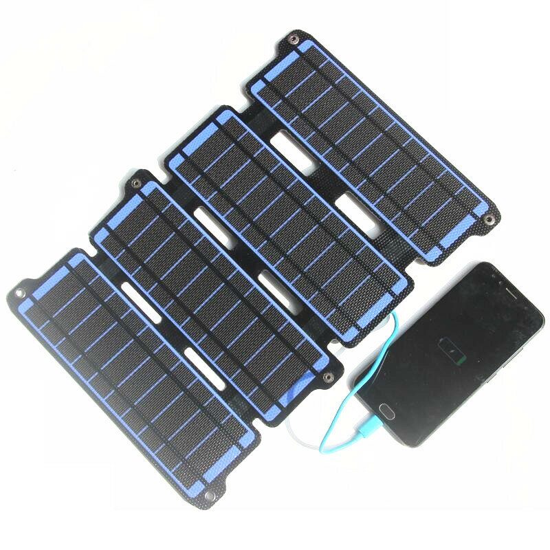 14w Etfe Solárna Nabíjačka S Dvojitým Usb 5v 18v Dc Camping Skladací Solárny Panel Pre Nabíjanie Telefónu Power Bank